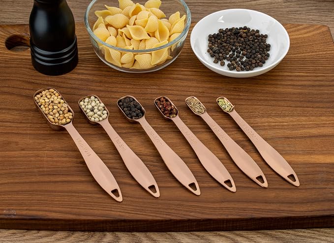 Accurate 18/8 Stainless Steel Measuring Spoons, Heavy Duty Good Handle Set of 6 - Image 6