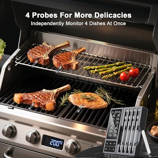 Wireless Meat Thermometer with Smart Timer & APP Alerts, 800ft Bluetooth Grill - Image 2