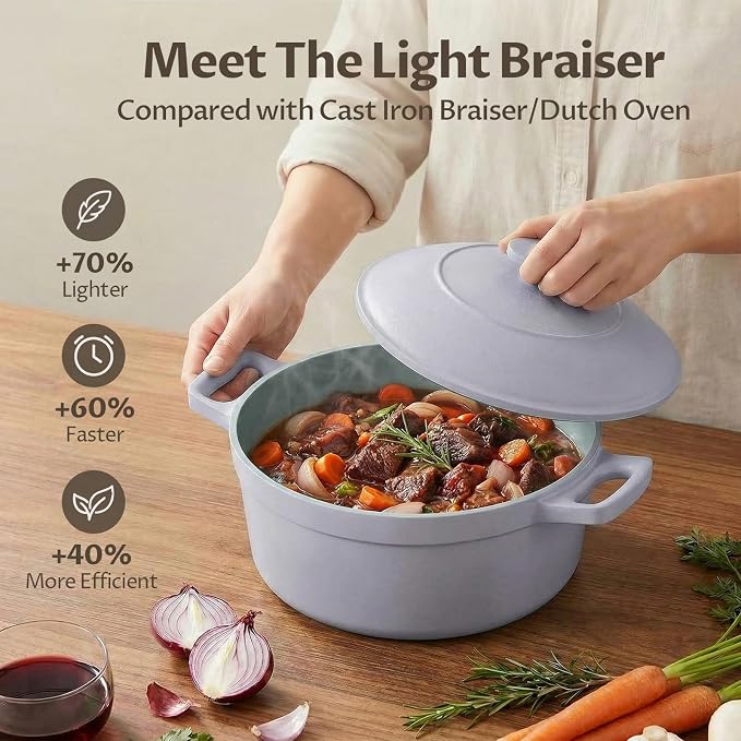 BEZIA 5.7 Quart Nonstick Ceramic Stock Pot - Image 3