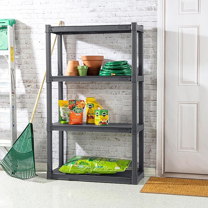 Sterilite 4-Pack 4 Shelf Unit, Heavy-Duty Shelving Storage and Utility Rack - Image 5