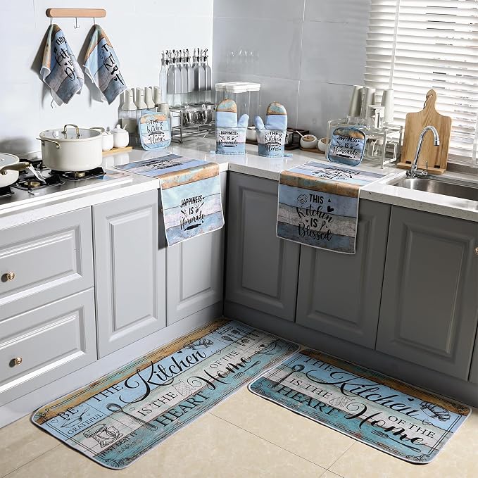 Fourluoo 10 Pcs Farmhouse Kitchen Decor and Accessories Set 4 Kitchen Towels 2 - Image 7