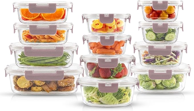 JoyJolt 24pc Borosilicate Glass Storage Containers - Image 7