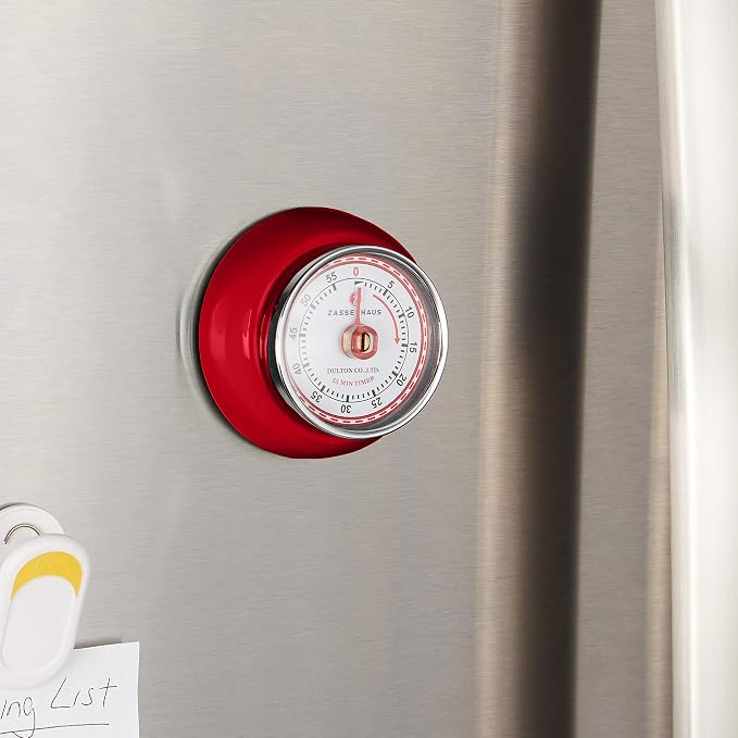 Zassenhaus Magnetic Retro Kitchen Timer, Classic Mechanical Cooking Timer - Image 4