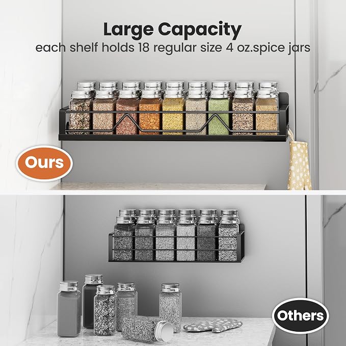 Mystozer 16.9 Inch Wide Large Capacity Magnetic Spice Rack - Image 3