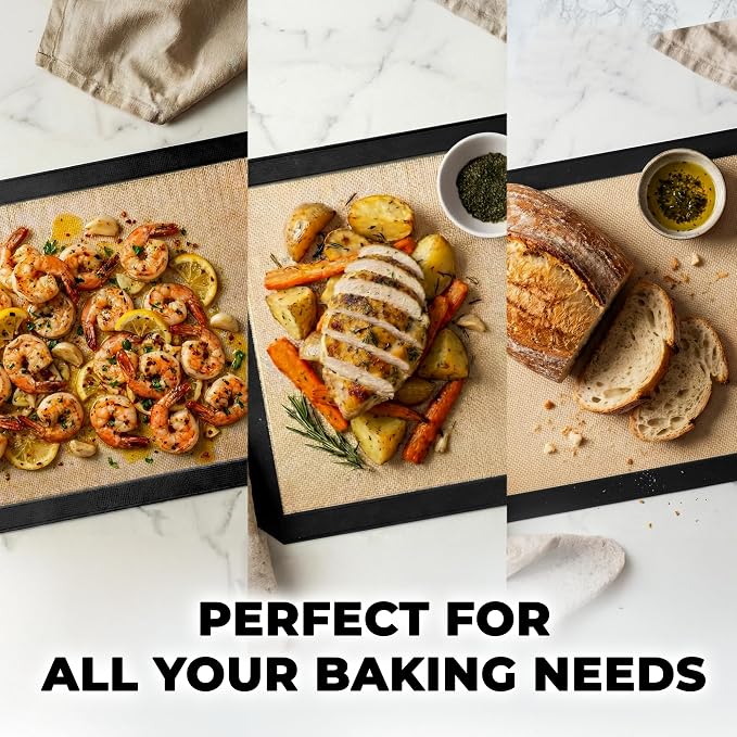 Zulay Kitchen Silicone Baking Mat 2-Pack – Reusable Nonstick Silicone Baking - Image 2