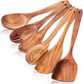 6 Pack Wooden Spoons For cooking – Heat-Resistant Wood Spatula by FunCee