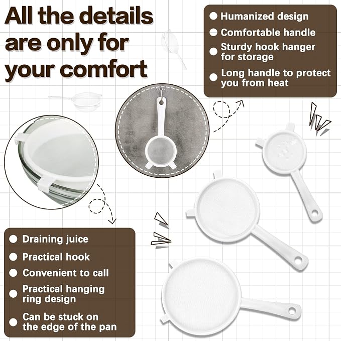 3 Pcs Plastic Nylon Mesh Strainer Colander - Image 4
