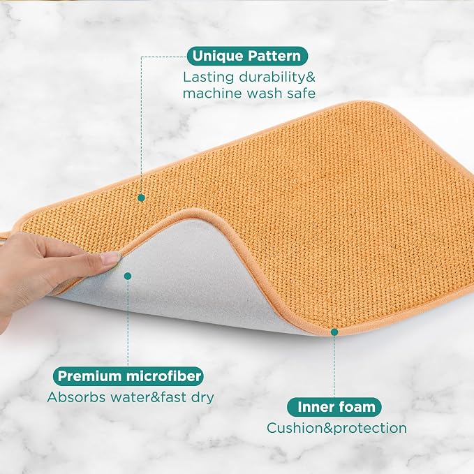 GeeRic Microfiber Dish Drying Mat, Super Absorbent Kitchen Dish Drying Pad - Image 3