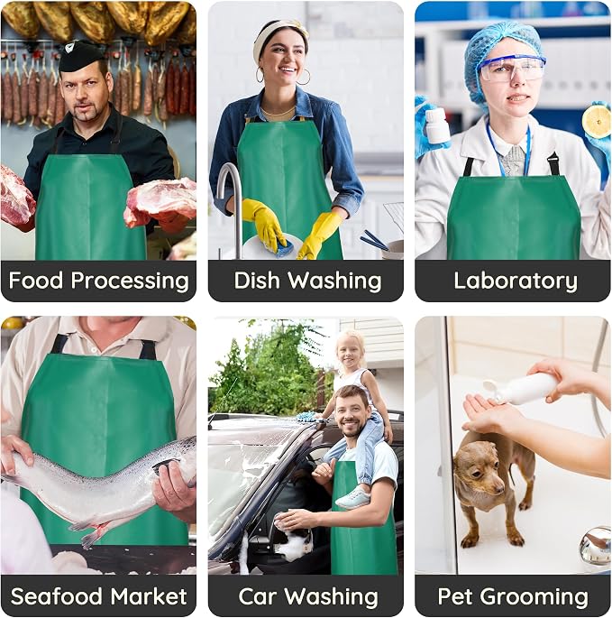 Thicker Rubber Apron, Extra Long Adjustable Apron, Heavy Duty Oil&Chemical - Image 6