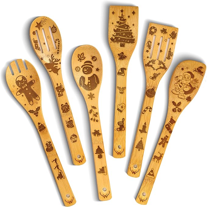 Christmas Wooden Spoons for Cooking by WOODLANDSUSA