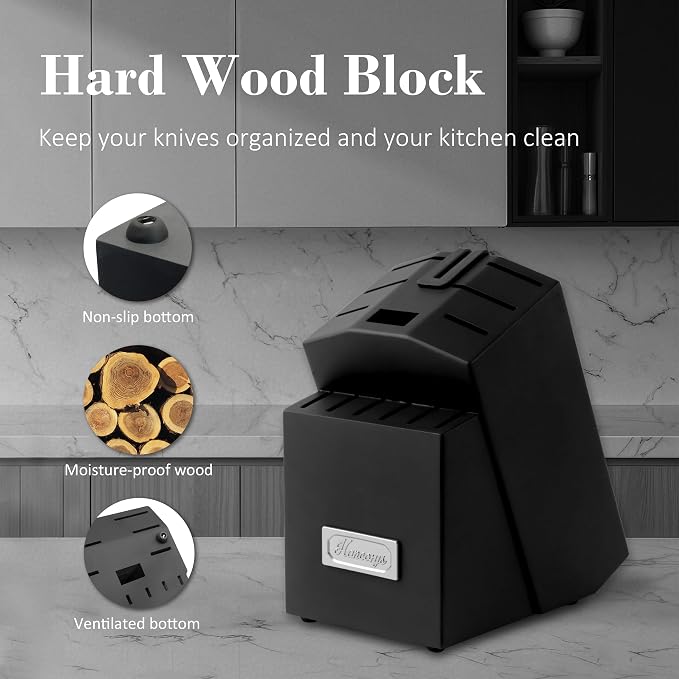 Kitchen Knife Set, Japanese Stainless Steel Knife Block Set - Image 6