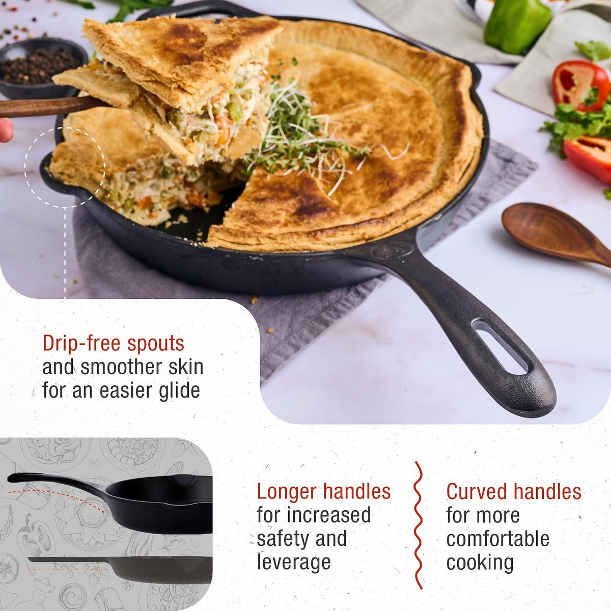 Victoria 12-Inch Cast Iron Skillet, Pre-Seasoned Cast-Iron Frying Pan