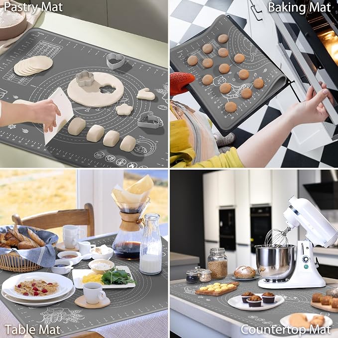 Silicone Pastry Mat 28" x 20" Extra Thick Non Stick Baking Mat - Image 6