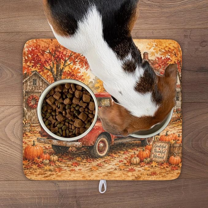 Fall Pumpkin Dish Drying Mat for Kitchen Counter Thanksgiving Autumn Harvest - Image 9