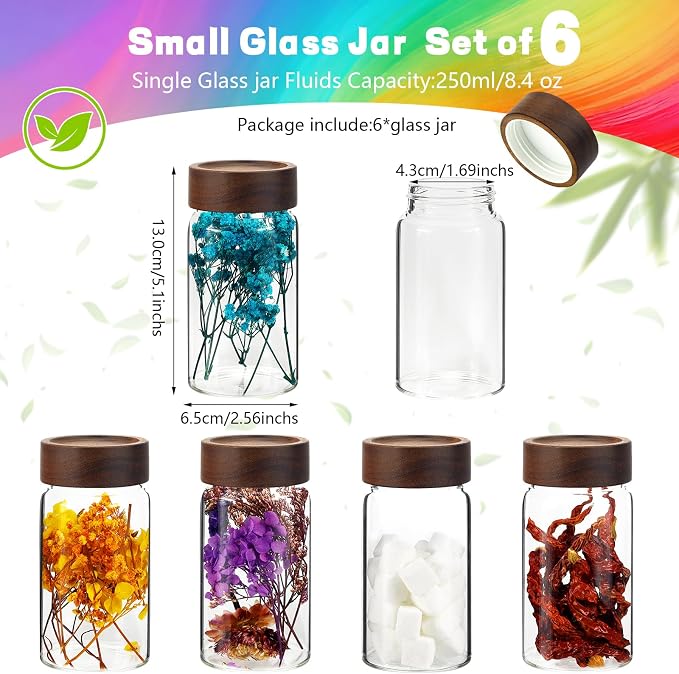 8oz Airtight Glass Jars Small Spice Storage Canister - Image 2
