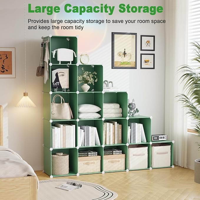C&AHOME Cube Storage Organizer, 16-Cube Shelves Units, Plastic Storage Cubes - Image 3