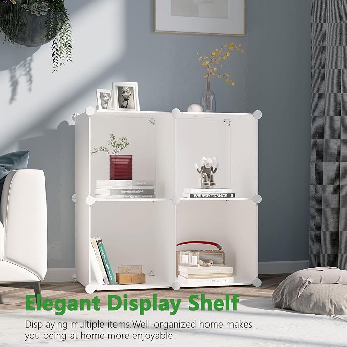 C&AHOME Cube Storage Organizer, 4-Cube Shelves Units, Closet Cabinet, DIY - Image 2