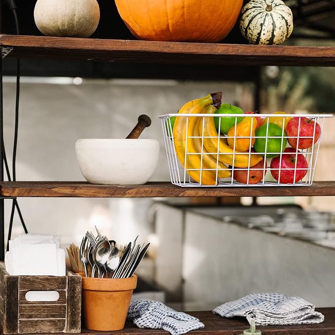 MaraFansie Wall Wire Baskets Bin No Drilling Adhesive Hanging Baskets Wall - Image 4