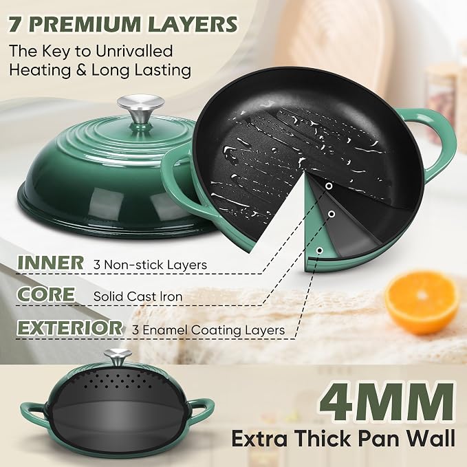 Bread Dutch Oven for Sourdough Baking, Joyfair Enameled Cast Iron Dutch Oven Pot - Image 2