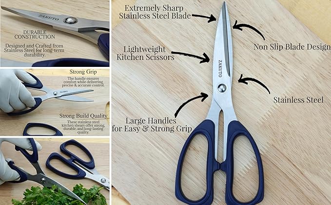 Kitchen Shears 2 Pack – Heavy Duty Stainless Steel Food Scissors - Image 7