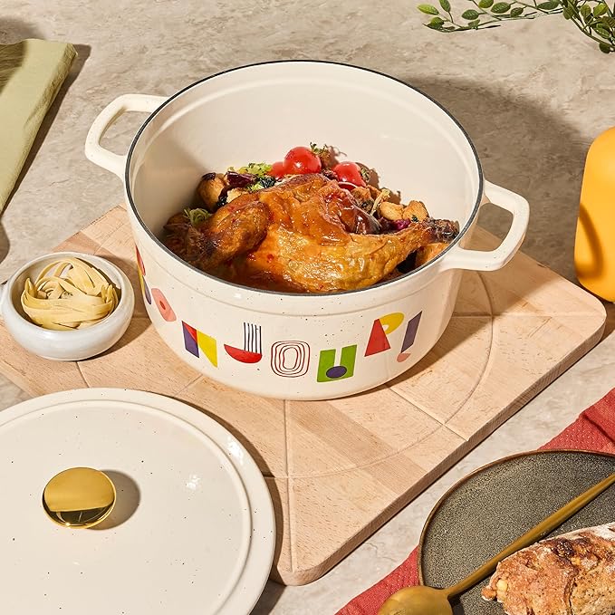 CAROTE 5QT Cast Iron Dutch Oven Pot - Image 3