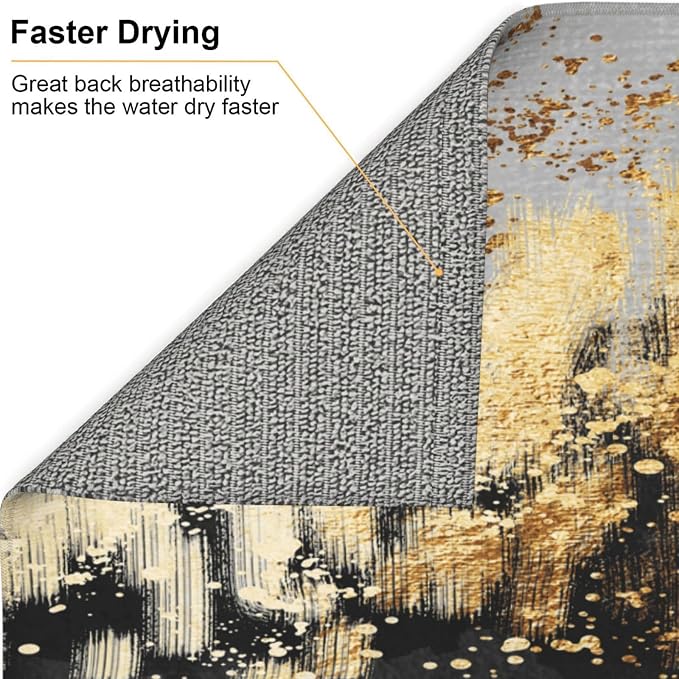 Black Gold Art Splash Dish Drying Mat - Image 5