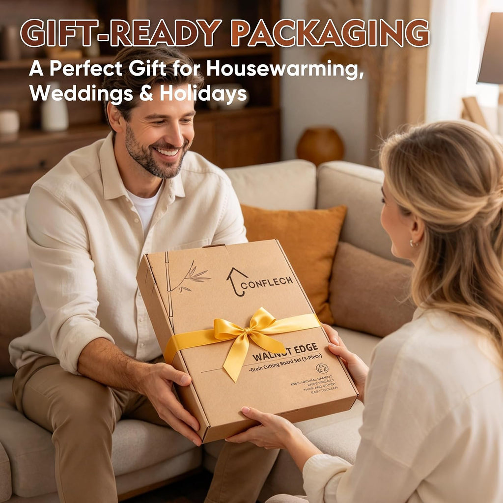 3 Pack Walnut Wood Cutting Boards For Kitchen End Grain Wooden Board