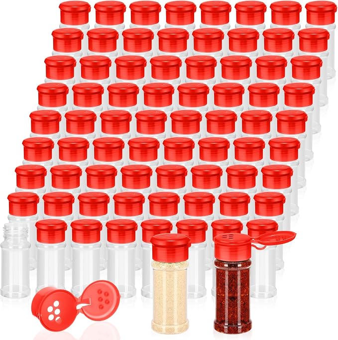 Amyhill 100 Pcs Plastic Spice Bottles Spice Jars by Amyhill