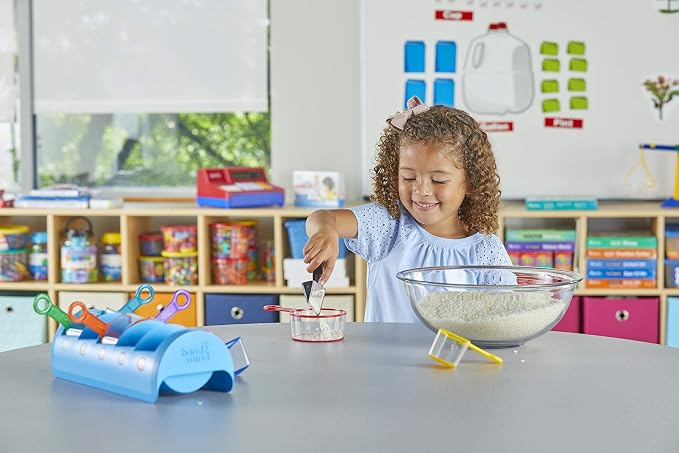 hand2mind Rainbow Fraction Measuring Cups, Kids Montessori Kitchen Tools - Image 4