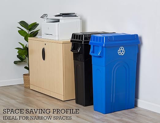 United Solutions 23 Gallon Highboy Plastic Recycling Bin Kitchen Trash Can - Image 3