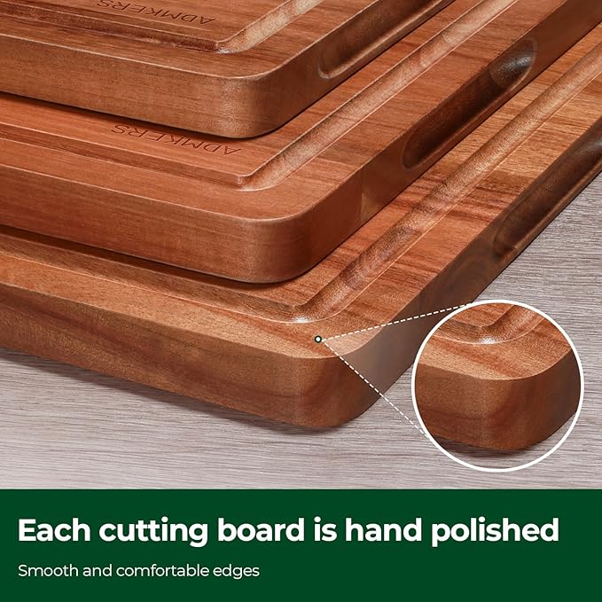 Wood Cutting Boards for Kitchen, Acacia Wooden Cutting Board Set, Charcuterie - Image 4
