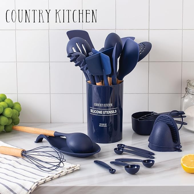Country Kitchen Non Stick Silicone Utensil Set - Image 5