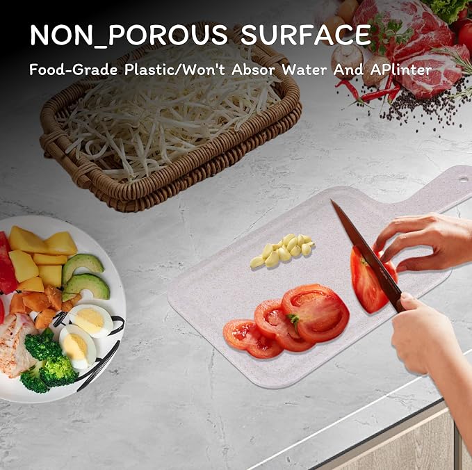 Cutting Board for Kitchen, Wheat Straw Fiber Cutting Board, Dish Washer Safe - Image 6