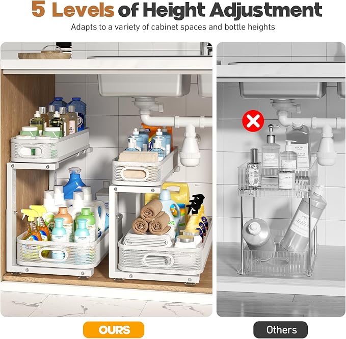2 Pack 17.3IN-Depth Under Sink Organizer - Image 8