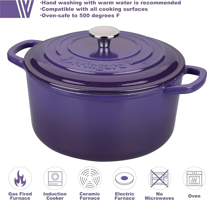 VORRINGARD Enameled Cast Iron Dutch Oven Pot - Image 3