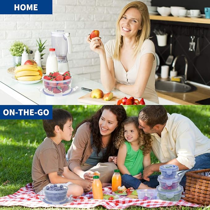 KIGI Round Food Storage Container, Leakproof Plastic Bowls - Image 5