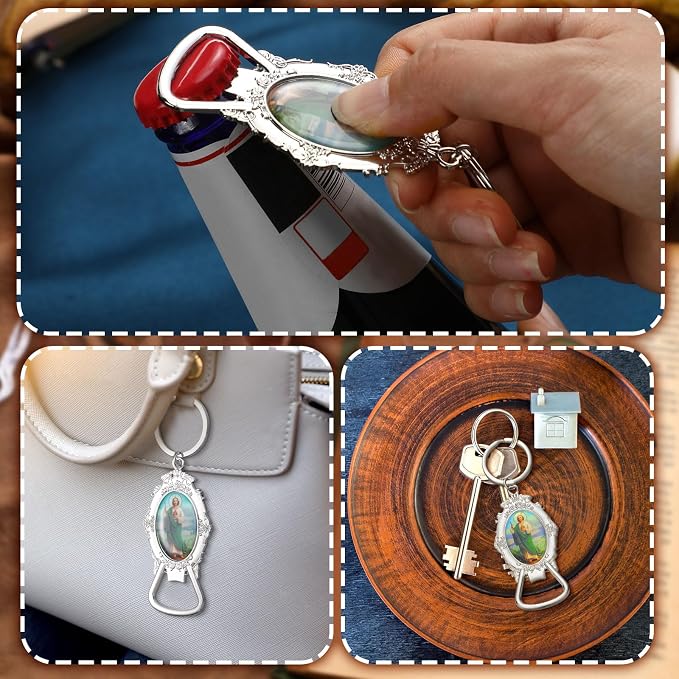 Misdary 12 Pcs St. Jude Bottle Opener Keychain Catholic Bottle Opener - Image 6