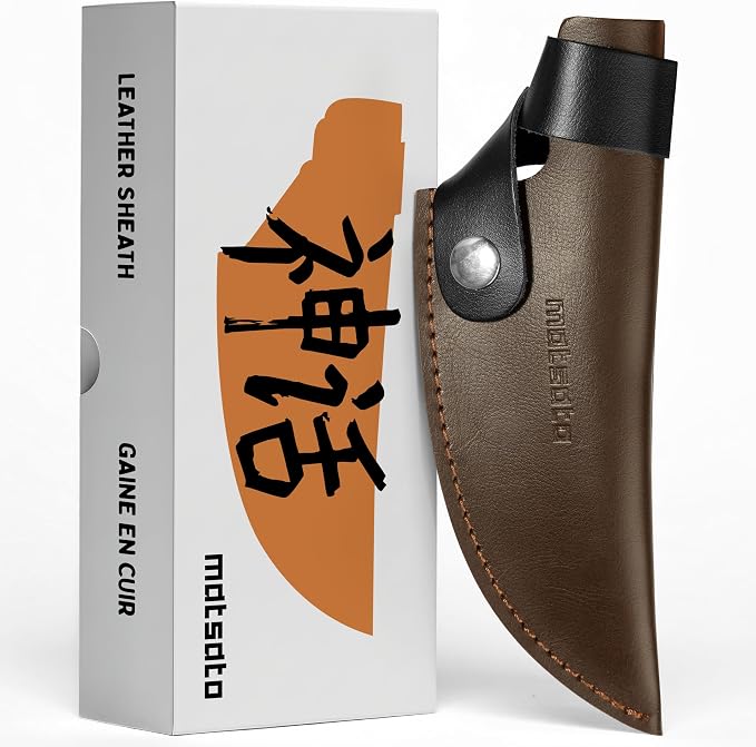 Matsato Kitchen Knife Leather Sheath, Japanese Steel Chef's Knife Holder Perfect by Matsato