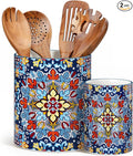 vancasso SIMI Utensil Holder, 7.3"+5.5" Porcelain Kitchen Utensil Holder by vancasso