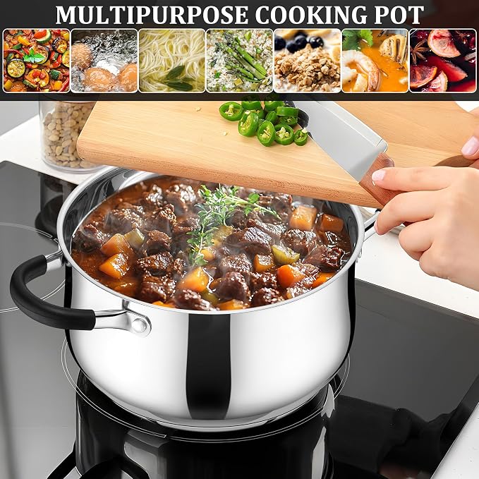 E-far 4 Quart Stockpot, Stainless Steel Pot - Image 5