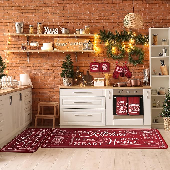 Fourluoo 10 Pcs Farmhouse Kitchen Decor and Accessories Set 4 Kitchen Towels 2 - Image 3