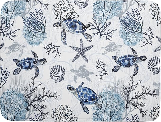Giwawa 18"x24" Coastal Sea Turtles Dish Drying Mat Nautical Ocean Tortoise by Giwawa