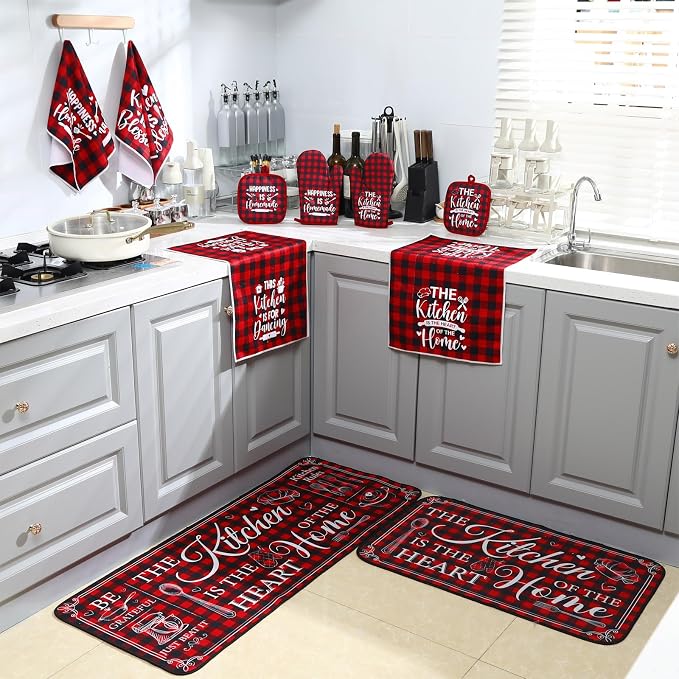 Fourluoo 10 Pcs Farmhouse Kitchen Decor and Accessories Set 4 Kitchen Towels 2 - Image 7
