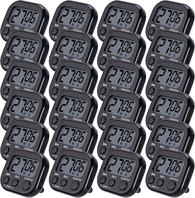 Leumoi 24 Pcs Digital Kitchen Timers Magnetic Back Timers Bulk Large Screen by Leumoi