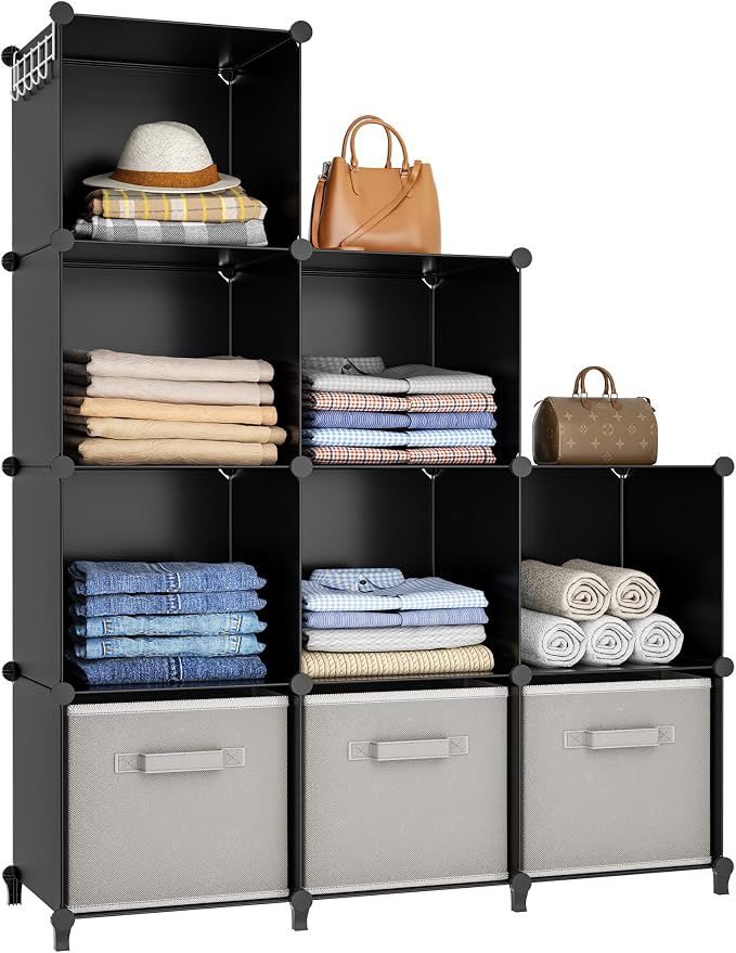 HOMIDEC Closet Organizers and Storage, 9 Cube Storage Organizer, Portable by DecorateYourHome