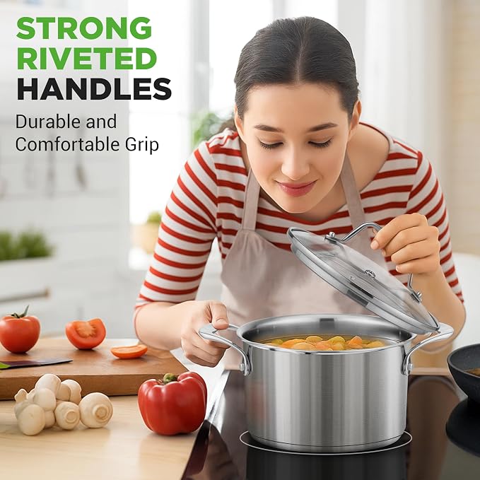 NutriChef 6 Quart Stainless Steel Stock Pot - Image 4