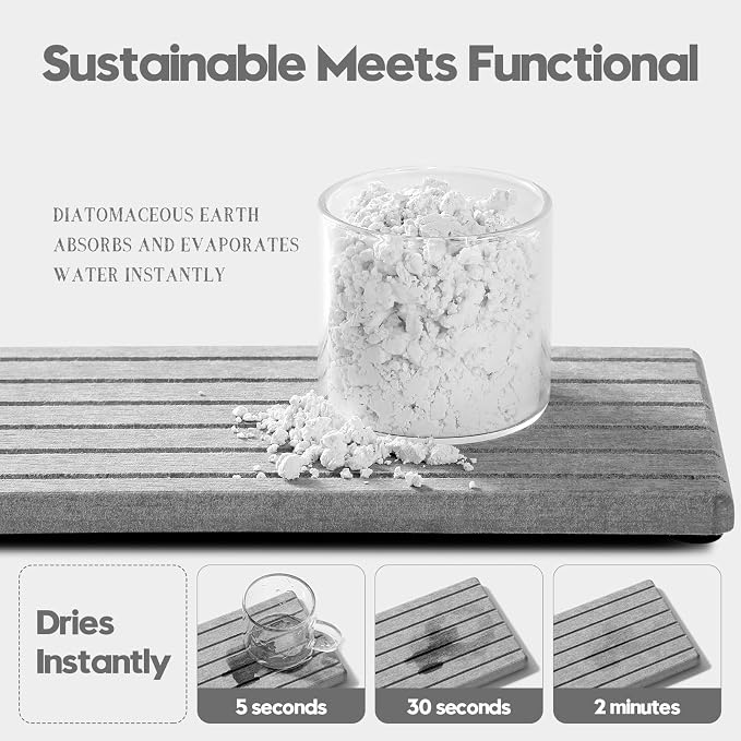 Razborci 2PCS Instant Dry Diatomite Stone Counter Makeup Tray Organizer - Image 3