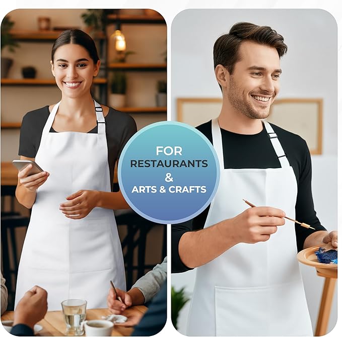 Utopia Kitchen 4 Pack Bib Apron Adjustable - Image 6