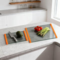 Glass Cutting Boards for Kitchen, European Grey Glass Paired by TemperedGlassManufacturer