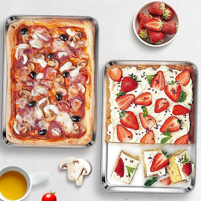 Homikit 1 Pack Quarter Sheet Pan, 9x13 Inches Stainless Steel Cookie Sheets - Image 7